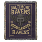 Baltimore Ravens Woven Blanket | Winged Skull Raven Football Throw | Super Bowl Champs