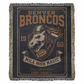 Denver Broncos Woven Blanket | Mile High Magic Skull Football Throw | Super Bowl Champs