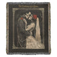 Gothic Valentine Woven Blanket – “The Darkness We Share” – Skeleton Couple Art Throw – Dark Romance Home Decor Gift