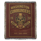 Washington Commanders Woven Blanket – Skull Helmet Design | Super Bowl Champions Throw