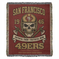 San Francisco 49ers Woven Blanket – “Faithful Then, Faithful Now” Vintage Skull Design
