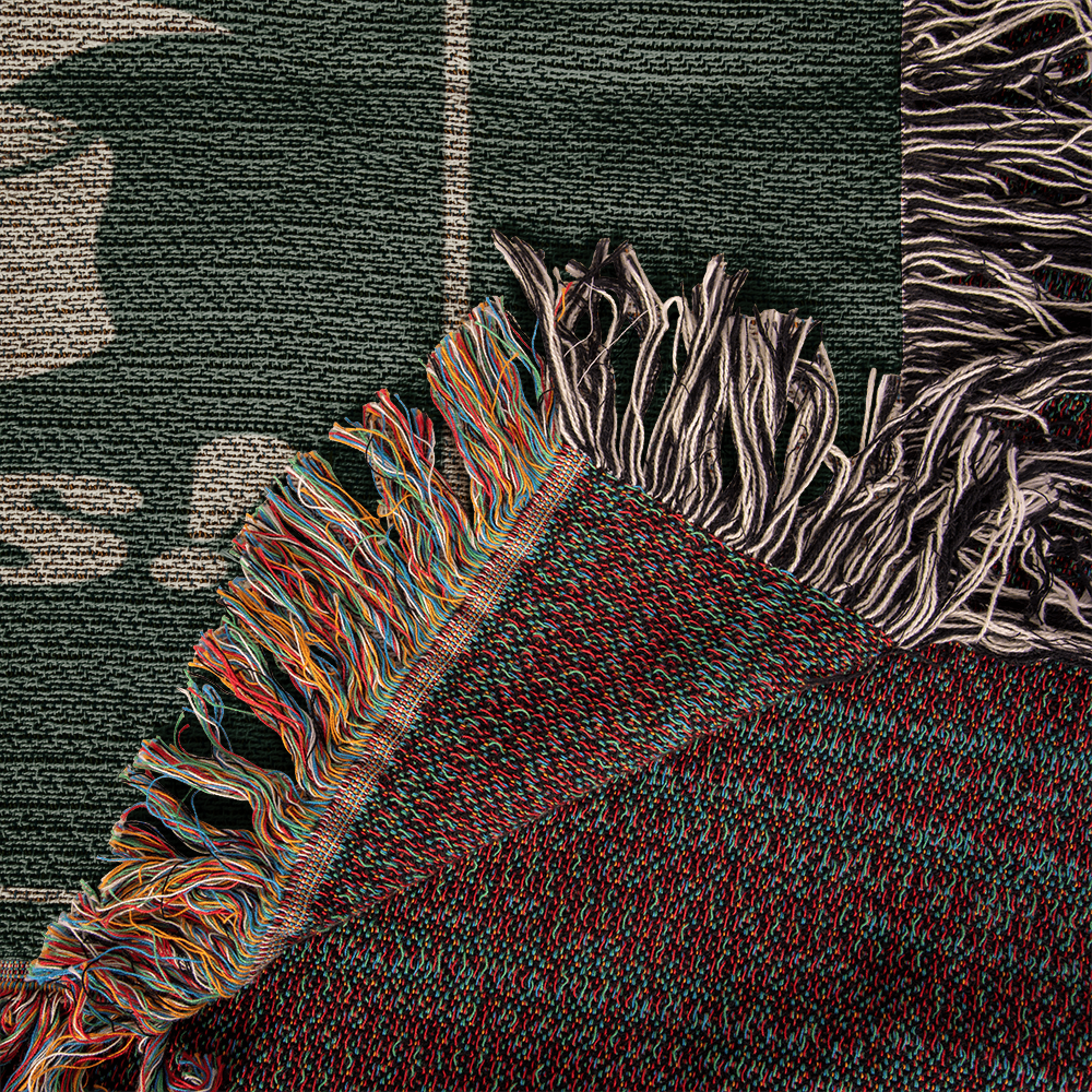 New York Jets Woven Blanket | Skull Helmet Football Throw | Super Bowl III Champions