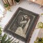 Gothic Valentine Woven Blanket – “The Darkness We Share” – Skeleton Couple Art Throw – Dark Romance Home Decor Gift