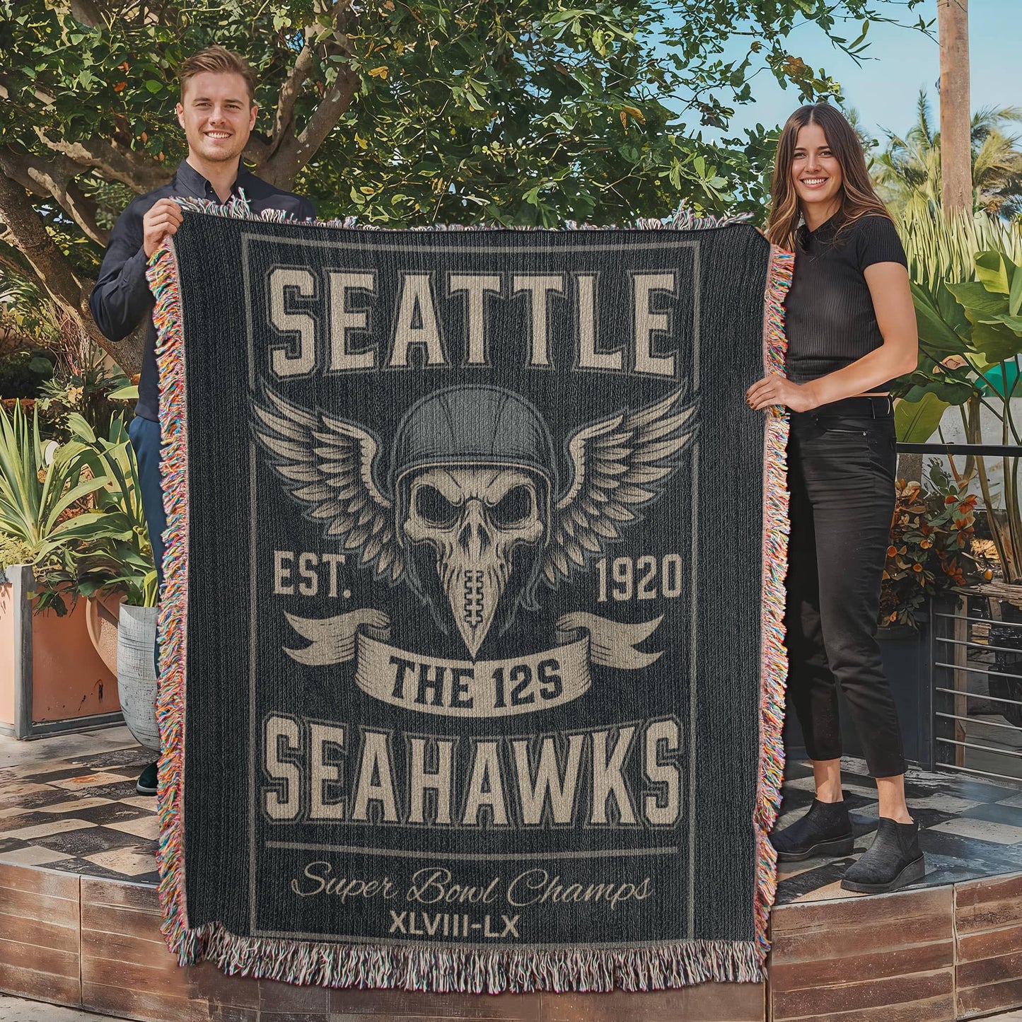 Seattle Seahawks Super Bowl LX Champions Woven Blanket