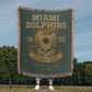 Miami Dolphins Woven Blanket | Fins Up Diver Skull Design | Super Bowl Champs VII & VIII