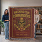 Washington Commanders Woven Blanket – Skull Helmet Design | Super Bowl Champions Throw