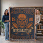 Chicago Bears Woven Blanket | Bears Pride Skull Football Throw | Fan Cave Decor