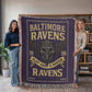 Baltimore Ravens Woven Blanket | Winged Skull Raven Football Throw | Super Bowl Champs