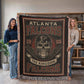 Atlanta Football Woven Blanket – Falcons “The Kingdom” Vintage Skull Design (1966)