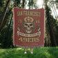 San Francisco 49ers Woven Blanket – “Faithful Then, Faithful Now” Vintage Skull Design
