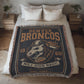 Denver Broncos Woven Blanket | Mile High Magic Skull Football Throw | Super Bowl Champs