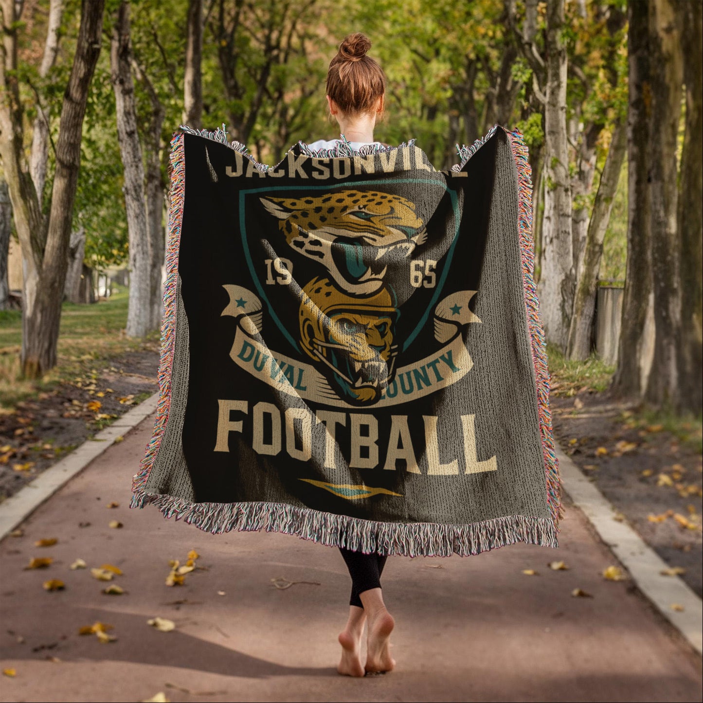 Jacksonville Football Woven Blanket | Duval County Jaguar Throw | 1965 Edition