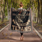 Houston Texans Woven Blanket | Battle Ready Skull Football Throw | Red, White & Blue Edition