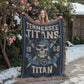 Tennessee Titans Woven Blanket | Unleash Fire Skull Helmet Throw | Sword & Shield Design