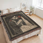 Gothic Valentine Woven Blanket – “The Darkness We Share” – Skeleton Couple Art Throw – Dark Romance Home Decor Gift