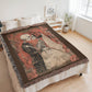 Gothic Skeleton Couple Woven Blanket – Romantic Dark Love Throw, Halloween Wedding Gift, Till Death Do Us Part Decor