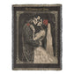 Gothic Valentine Woven Blanket – “The Darkness We Share” – Skeleton Couple Art Throw – Dark Romance Home Decor Gift