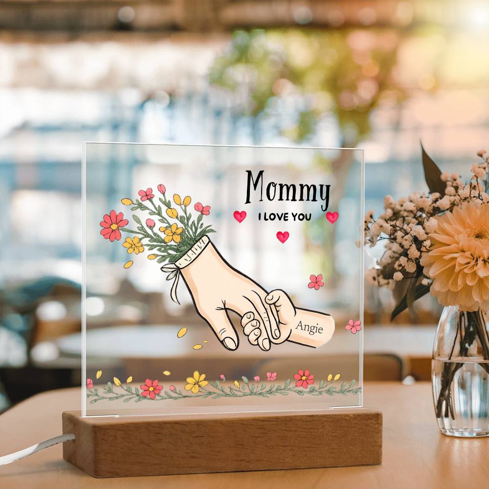 Personalized Mommy I Love You Hand-Holding Light | Custom Name Mother’s Gift