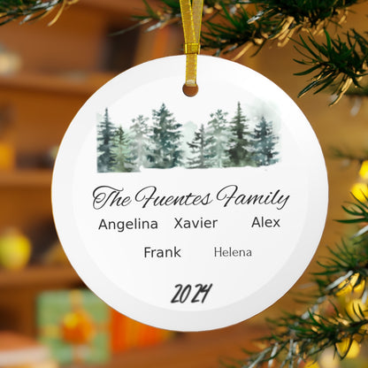 Personalized Family Name Glass Ornament
