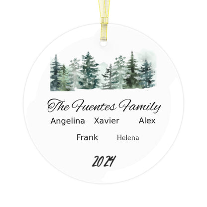 Personalized Family Name Glass Ornament