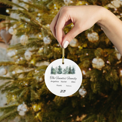 Personalized Family Name Glass Ornament